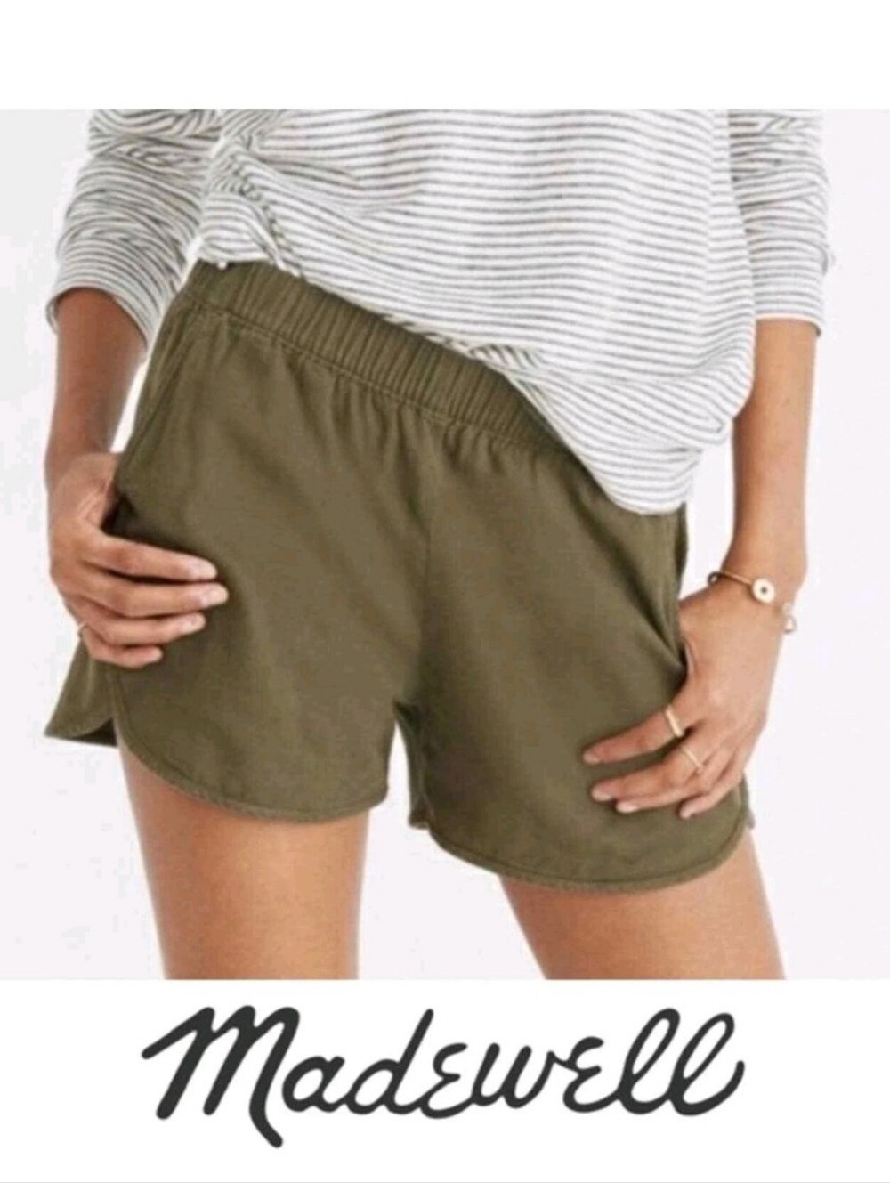 Madewell OLIVE Pull On Shorts SMALL